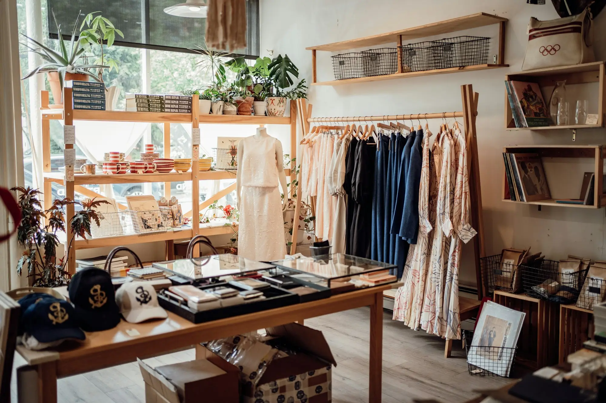 Independent clothing boutique interior
